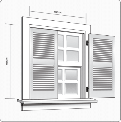How to measure windows for exterior shutters with width and height.
