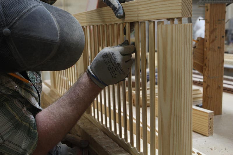 Wood exterior shutter assembly.