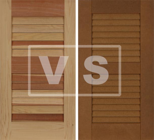 Wood vs composite exterior shutters.