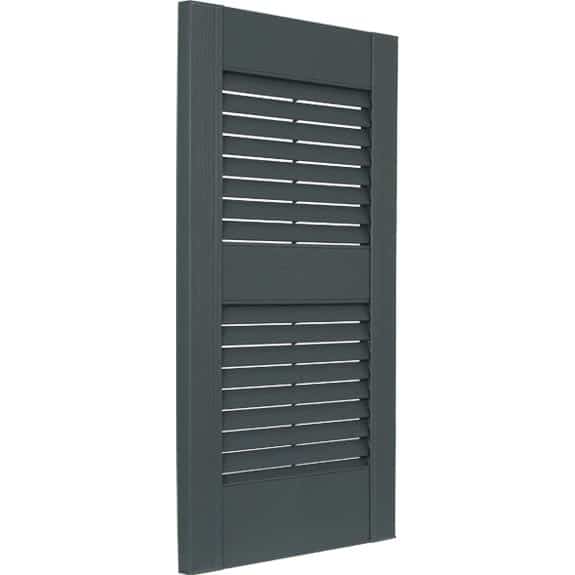 9inx22 in.Vinyl louvered Exterior Shutters Pair Window storage shed Outdoor 