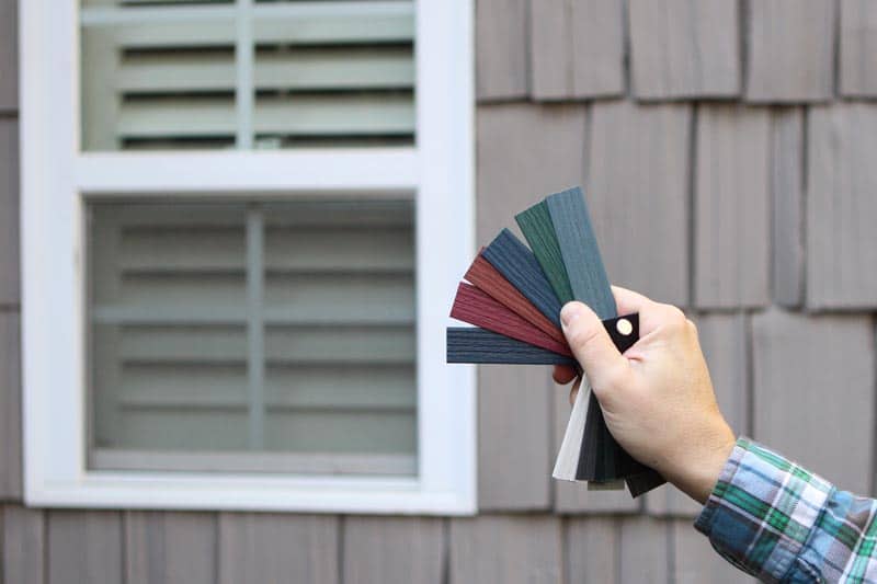 Select exterior vinyl shutter colors.