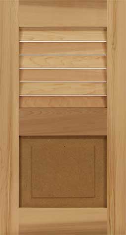 Wooden Cedar combo window shutters.