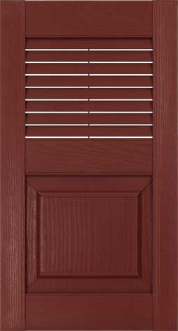 Exterior cheap vinyl exterior shutters with louvers and panel.