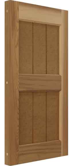 Western Red Cedar wood shaker shutters for exterior windows.