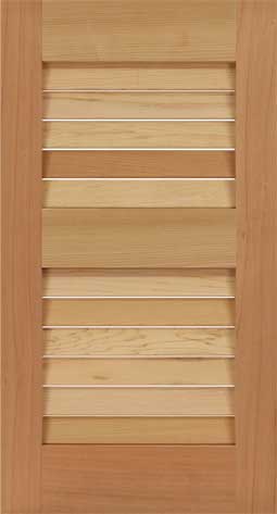Outdoor louvered wood shutters for windows.