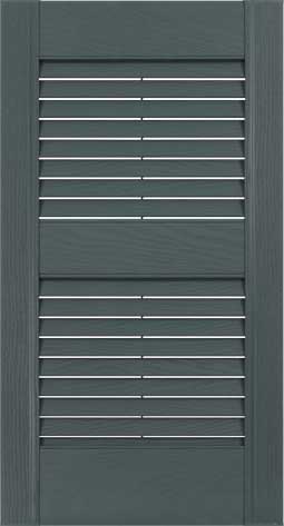 Exterior louvered vinyl shutters for windows