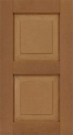 Raised panel composite exterior window shutter.