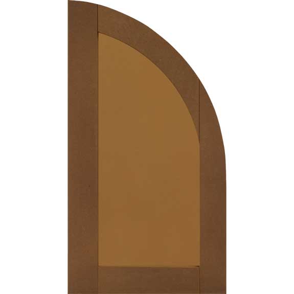 Composite flat panel arch top outdoor window shutter.