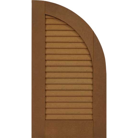 Composite arch top exterior shutter with louvers.