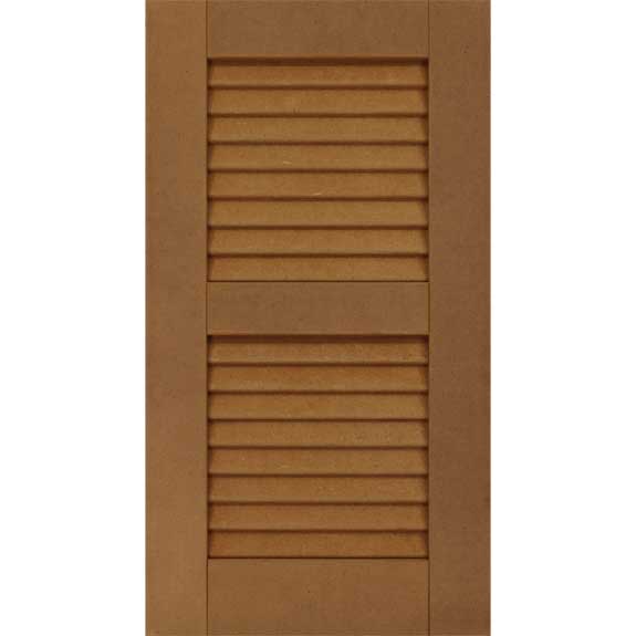 Composite weather-resistant exterior house shutters.