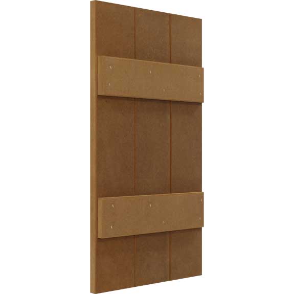 DIY composite exterior board and batten house outdoor shutters.