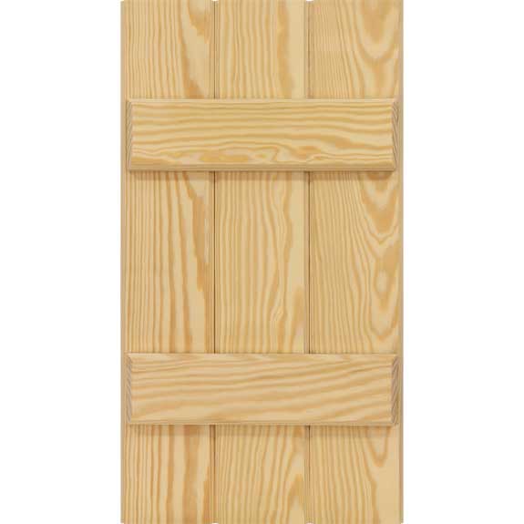 Economy wooden board and batten exterior shutters.