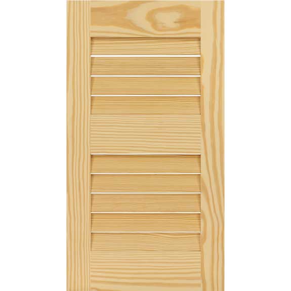 Exterior wooden pine shutter panel for home improvement.