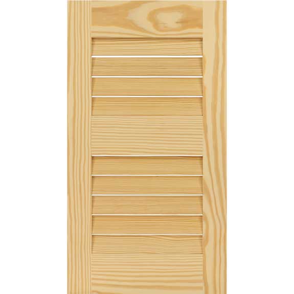 Exterior wooden pine shutter panel for home improvement.