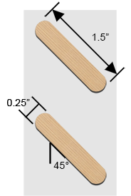 1.5 inch Bahama shutter louvers positioned at 45 degrees.