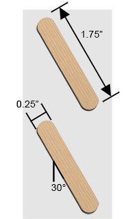 1.75 inch Bahama shutter louvers at a 30 degree angle.