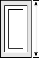 Height of raised panel exterior shutter.