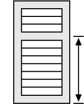 One custom divider rail on louvered shutter.