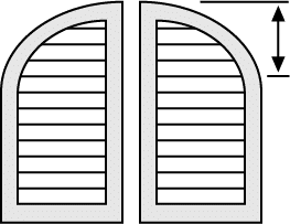 Arch top vinyl louvered arch top shutters.