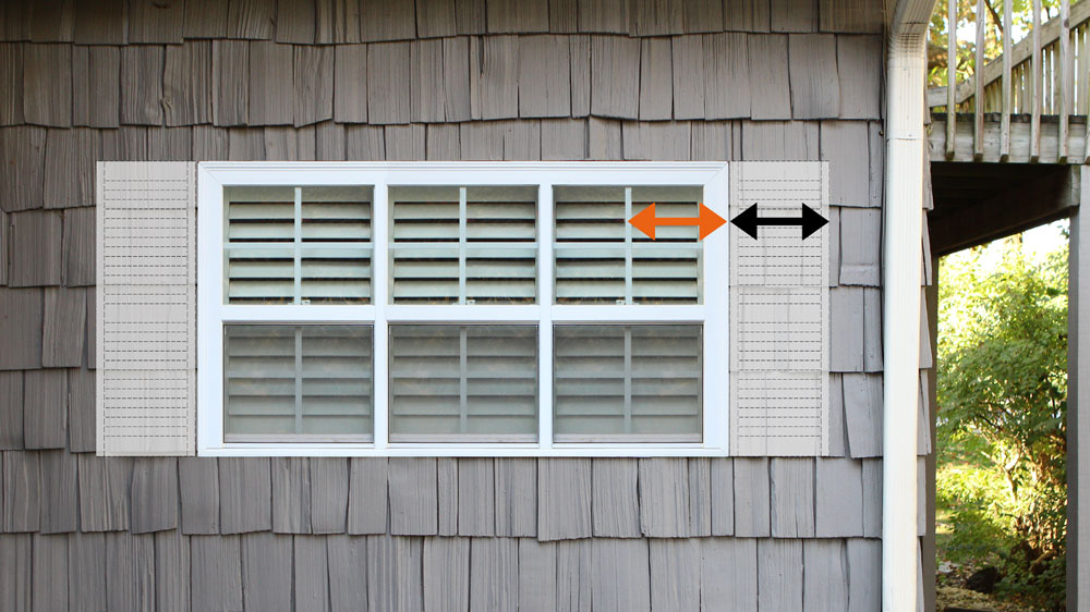 Exterior shutters that are perportional to the window size.