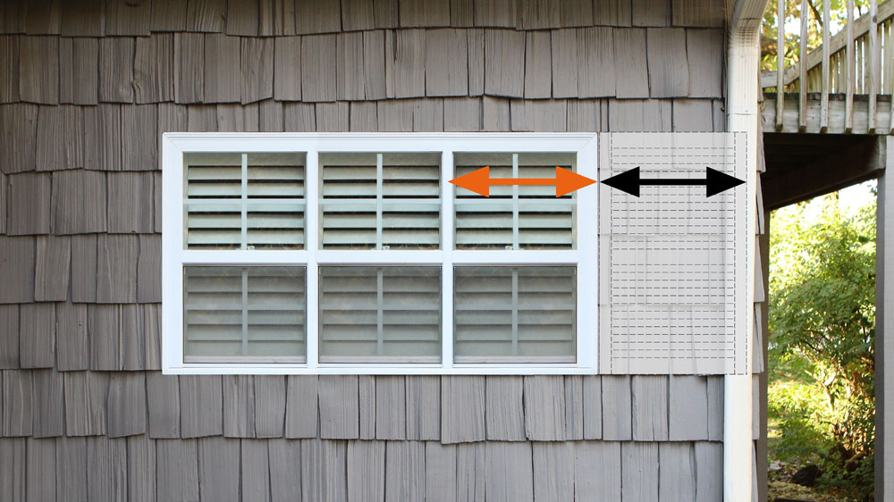 Some exterior shutters can't be made to conform the the size of the window.