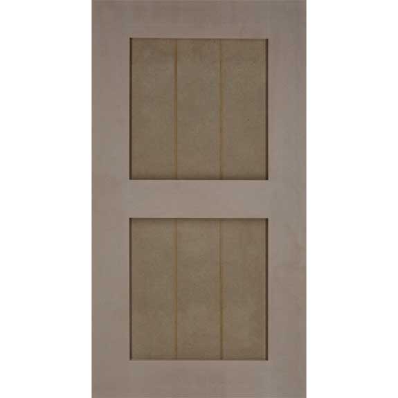 Exterior shaker style PVC shutters for windows.
