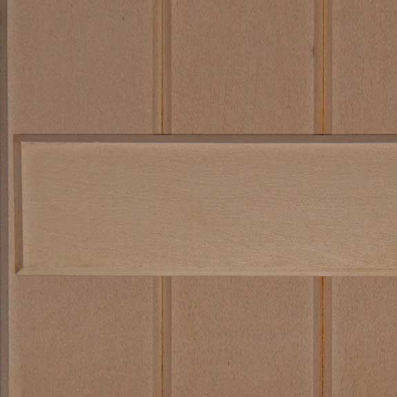 Zoom view of board and batten PVC shutter.
