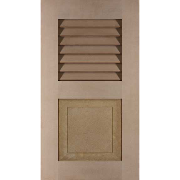 PVC combo exterior window shutter with square raised panel.