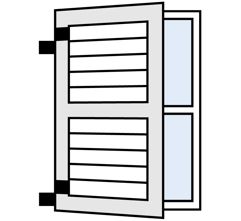 1 colonial aluminum shutter across with 1 left.