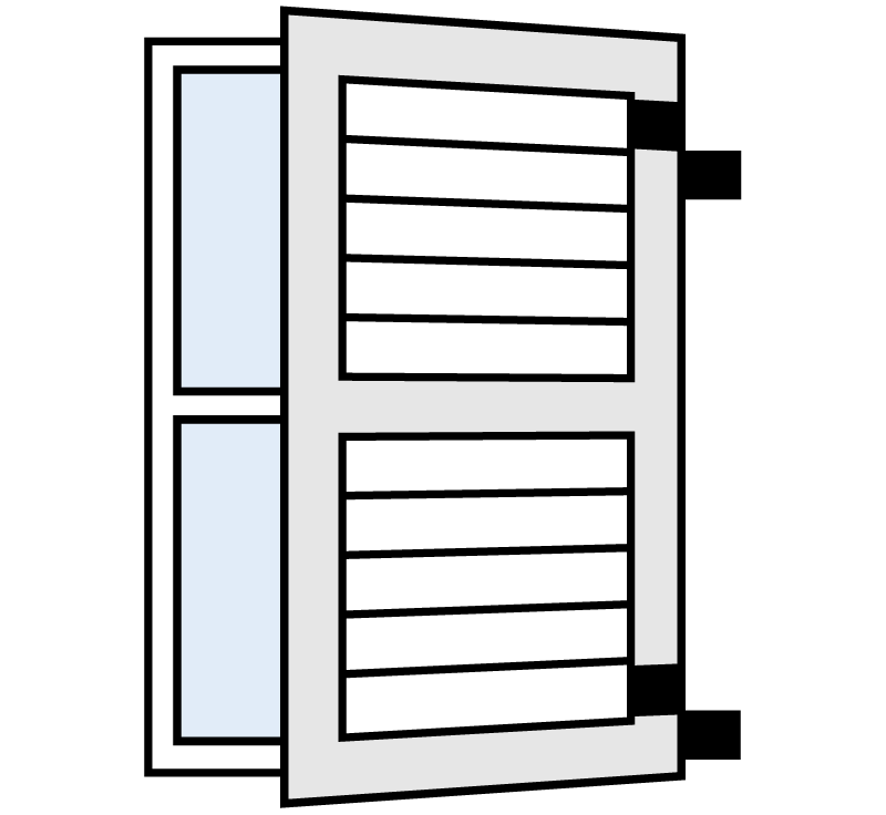 1 colonial aluminum shutter across with 1 right.