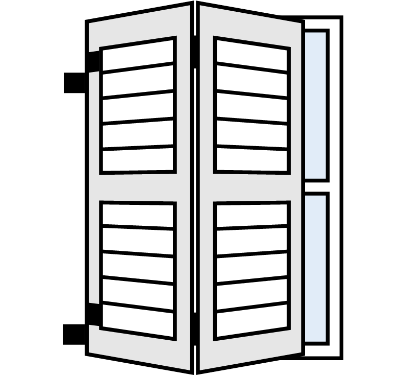 2 colonial aluminum shutters across with 2 left.