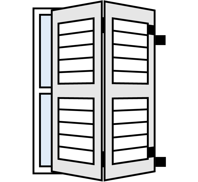 2 colonial aluminum shutters across with 2 right.