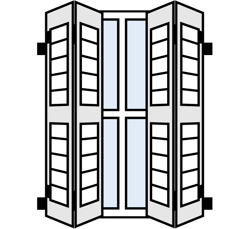 4 colonial aluminum shutters across.