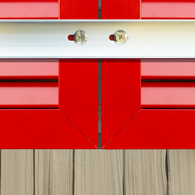 Aluminum colonial exterior shutter storm bar.