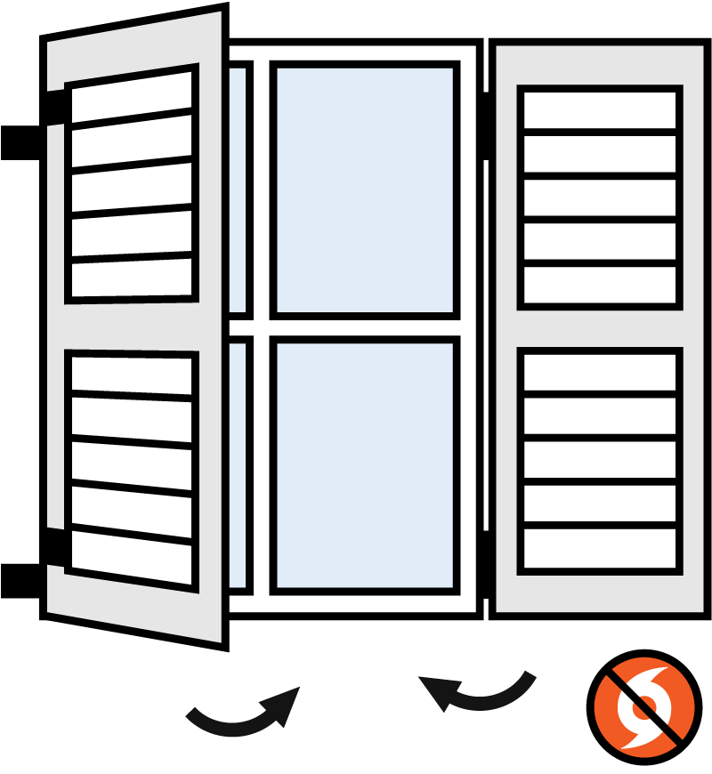 Colonial aluminum decorative shutter with left and right panels.