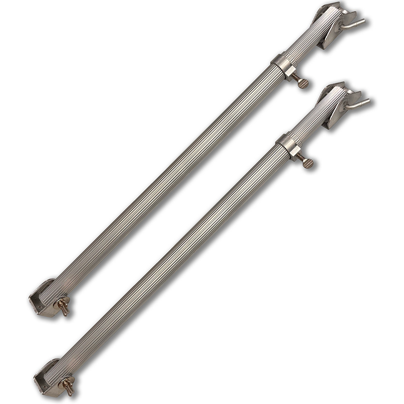 Bahama shutter support arms that hold the shutter away from the wall.