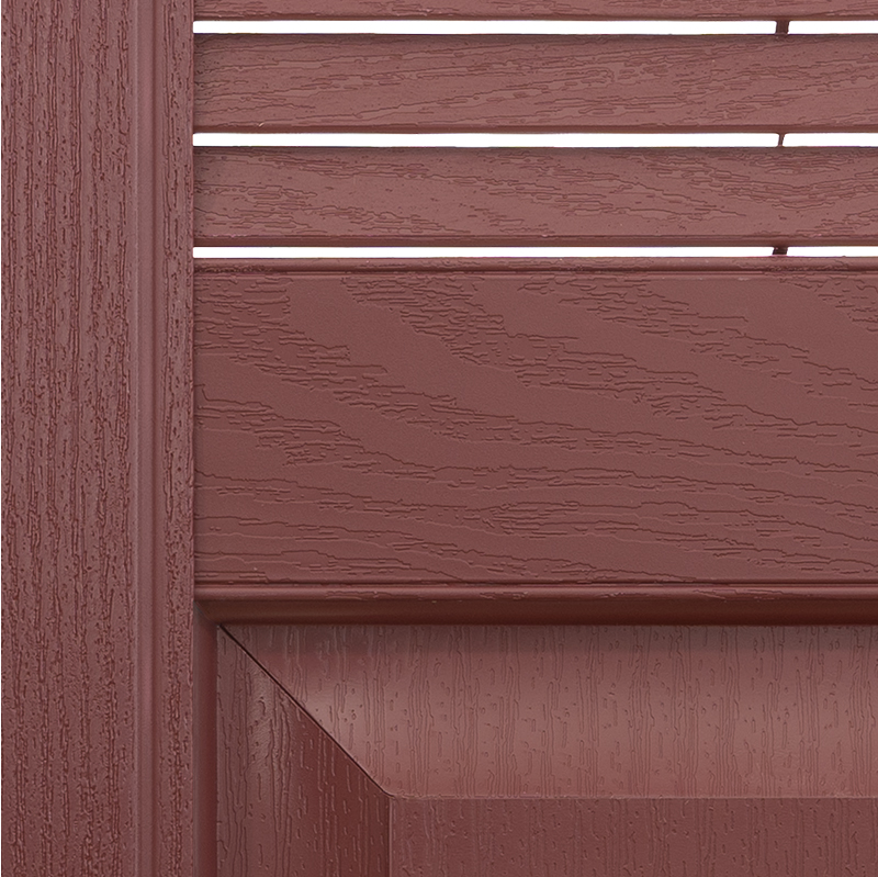 Vinyl combo shutter with louvers and raised panel - zoom view