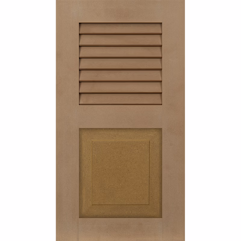 PVC combo exterior window shutter with square raised panel.